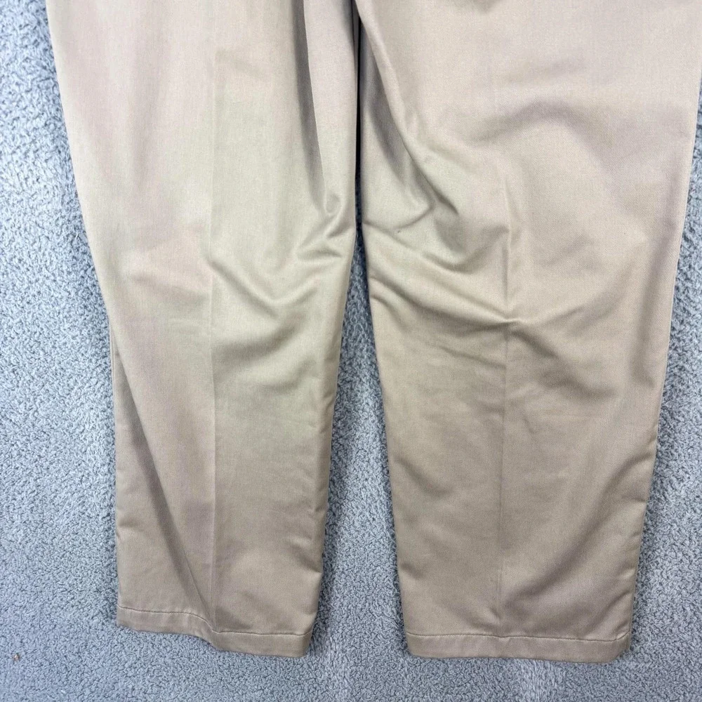 IZOD American Chino Pants Mens 38x34 Khaki Wrinkle Free‎ Classic Leg Flat Front
